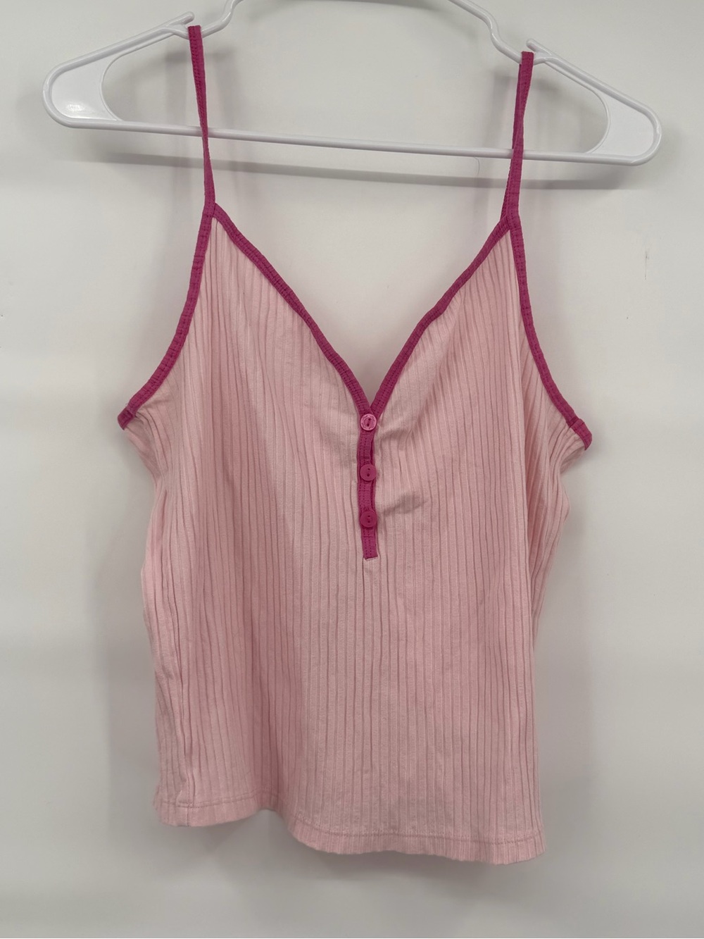 Pink Victoria’s Secret ribbed cotton camisole tank